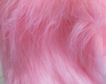 Luxury Pink Faux Fur Fabric 19", Long Pile Faux Fur Craft, Newborn Photo Prop, Faux Fur Wrap