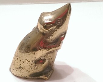 Little Brass Mouse Paperweight Vintage