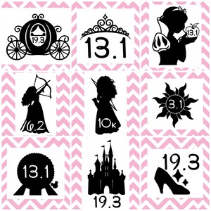 Disney Princess Half Marathon Enchanted 10k Glass Slipper & Fairy Tale Challenge Running Distance Run Decal - inspired by runDisney races