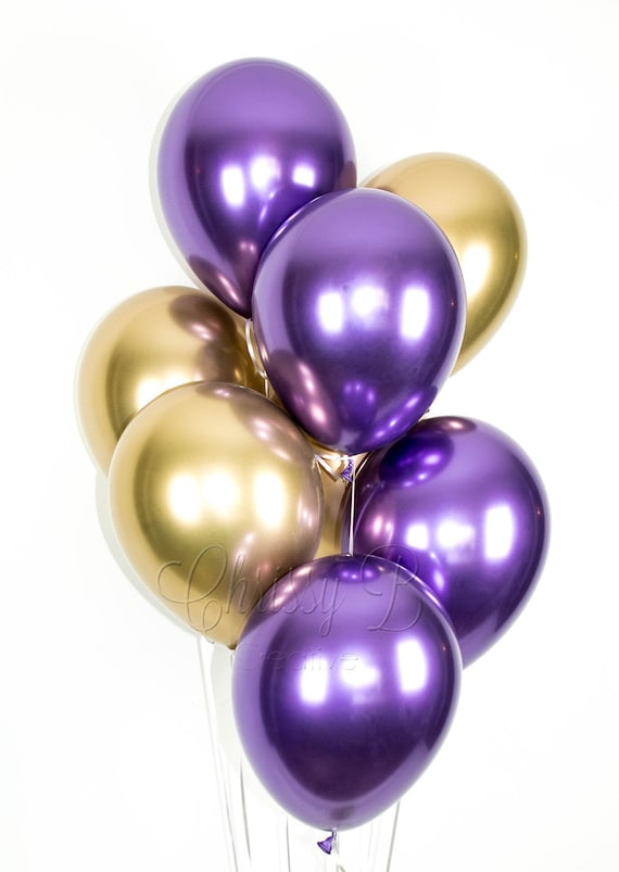 PURPLE and GOLD Balloons Purple and Gold Chrome Balloon