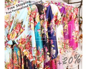 SALE! Bridesmaid Robes, MIX Colors, Wedding Gift, Bridal Party Robes, Set of Bridesmaids Robes, Silk Bridesmaid Robe, FREE Fast Shipping
