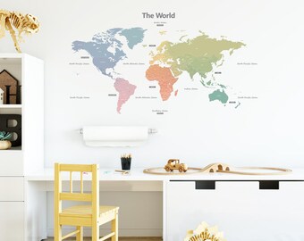 DECOWALL DAT-1615S Wereldkaart van de Wildlife Kaart