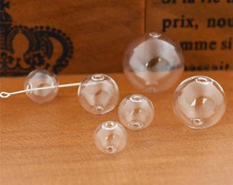 Popular bubble earring beads,clear hollow glass bead,glass round ball,blown glass bead,transparent,glass bulbs beads,jewelry supplies,J0328