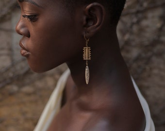 Boho Chic Earring, Fair Trade Jewelry, Howlite Spike Earring