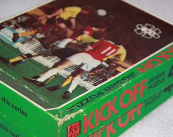 Kick Off K G Games made in England vintage football puzzle jigsaw puzzle sports puzzle x 2 vintage toy sports memorabilia
