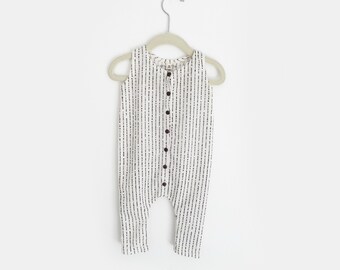 Linen Stripe Button Down Romper NB - 5T