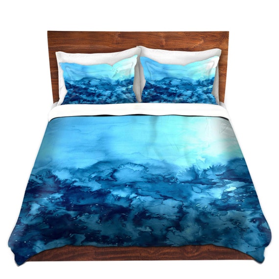 Items similar to TURQUOISE Blue Fine Art Duvet Covers, King Queen Twin ...