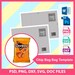 Instant Download Chip Bag Template, PSD, PNG, SVG, Dxf, Microsoft Word Doc Formats, 8.5x11" sheet, Printable 217