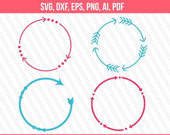 Download Circular arrow monogram frames svg cutting files screen