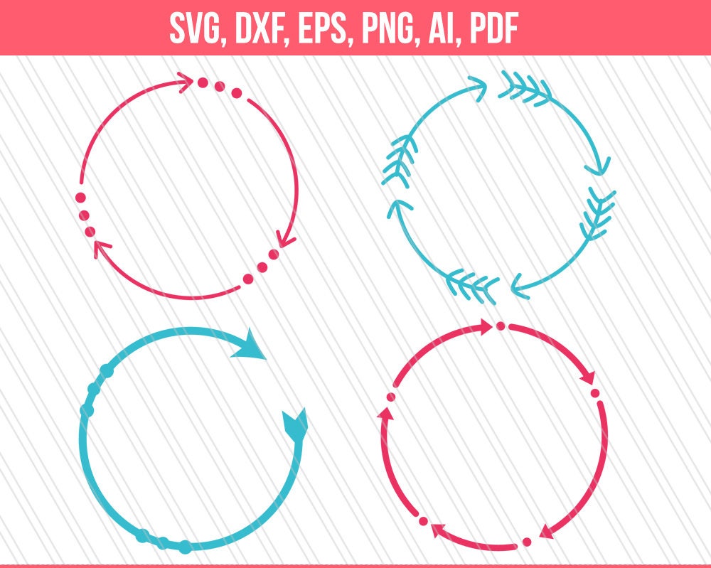 Download Circular arrow monogram frames svg cutting files screen