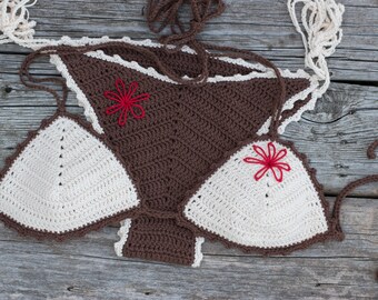 Brown crochet bikini Beige crochet bikini crochet bikini crochet vintage bikini crochet boho bikini crochet bikini set crochet swimwear