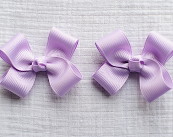 Lavender Hair Bows,Pigtail Hair Bows,Toddler Hair Bows,Solid Colored Hair Bows,3 Inch Hair Bows,Birthday Party Favors