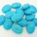 SALE Chalk Turquoise (Dyed/Stabilized) Blue 13x10mm-15x12mm Puffed Oval Beads-S