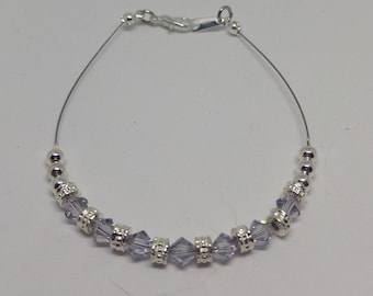 Swarovski Crystal Smoky Mauve (Pale Lilac-Gray) Anklet