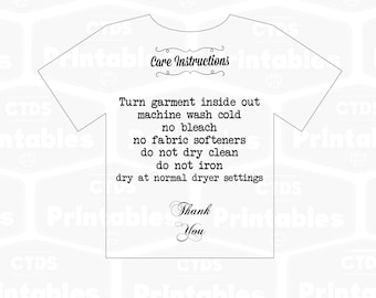 free care instructions for vinyl shirts layered svg cut file