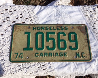 horseless carriage 1974 NC tag