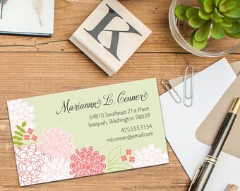 Spring Blossoms Calling Card, Business Cards, Set of 50 cards, Set of 100 Cards, Vintage Calling Cards, Floral Calling Cards, Elegant Cards