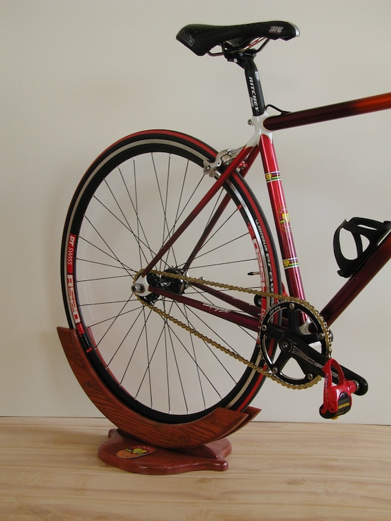 Rear Road Bicycle Wooden Display Stand with logo Handcrafted