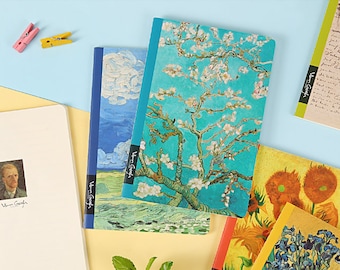 Van Gogh inspired notebook/A5 notebook/stationary/gifts/birthday/art/notepads