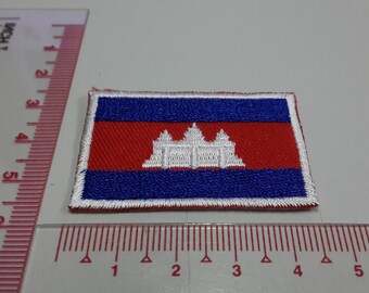 Cambodia Flag Iron on patch - Flag Applique Embroidered Iron on Patch