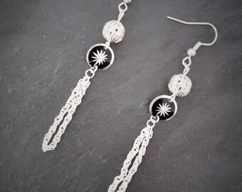silver plated dangle earrings