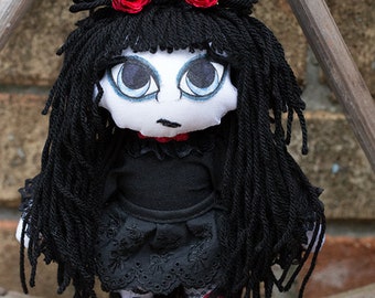 Gothic Inspired Art Doll. Goth Doll - Sardonyx - Handmade OOAK Cloth Doll