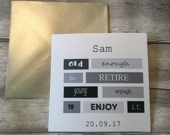 Retirement card - leaving card- new job card - personalised retirement card - custom leaving card - retirement - good luck card