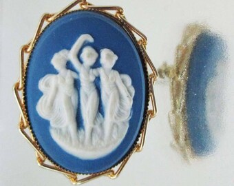 VIntage Wedgwood Wedgewood Cameo Pin 3 Graces Pin Brooch