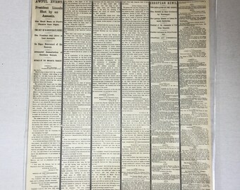 Lincoln assassination 1865 New York times April 15, 1865 repro