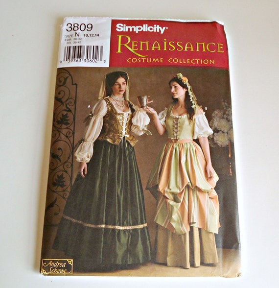 Simplicity Costume Pattern 3809 Renaissance Fair Maiden's