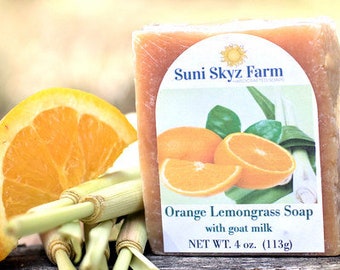 Orange and Lemongrass Soap - Orange and Lemongrass Goat Milk Soap - Orange Goat Milk Soap - Lemongrass Soap - Lemongrass and Orange Soap