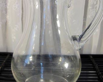 Vintage 80's clear glass pitcher