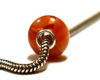 Baltic Amber Charm Bead for Bracelet Pink Natural