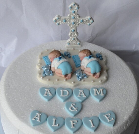 baby boy christening cake