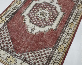 4'x7' Oushak Rug, Turkish Rug, Vintage Rug, Area Rug Kitchen Rug,Vintage Turkish Rug, Turkish Oushak Rug, Home Decor, Kitchen Rug, Runner. !