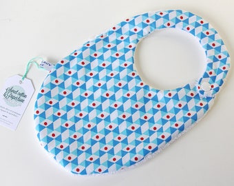 Bib birth 0 to 9 month - model TRIANPOIS blue/CYAN/Red