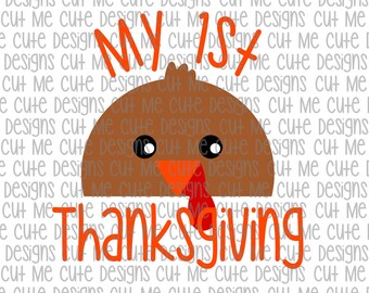 SVG DXF PNG cut file cricut silhouette cameo scrap booking My First Thanksgiving