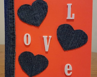 Love, hearts and denim journal