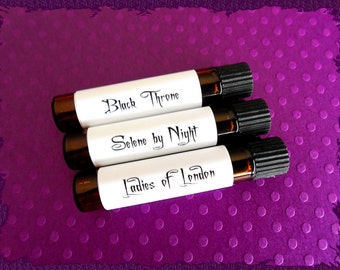 Wicked Girls Perfume Sample Set: Set of 3 vials, Valentine's Day, Gothic Perfume, Valentine's Perfume, Victorian