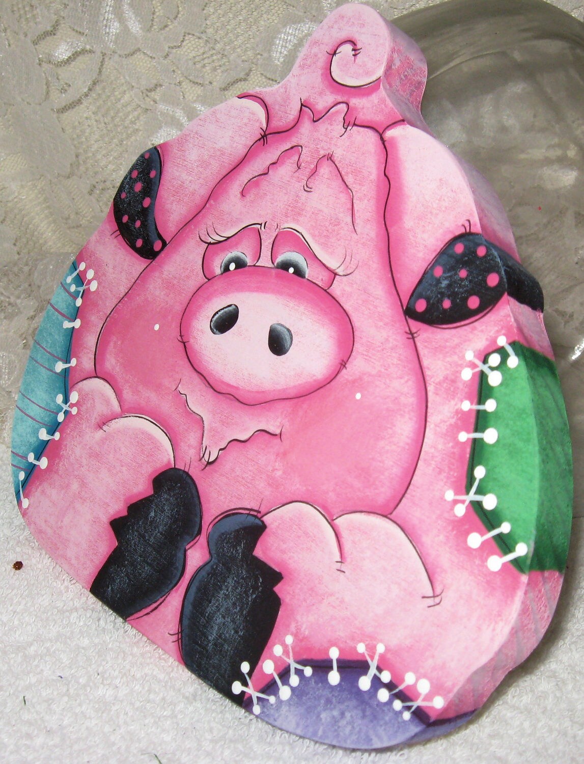 Kitchen Decor Wood Pig Decor Whimsy Pig Kitchen