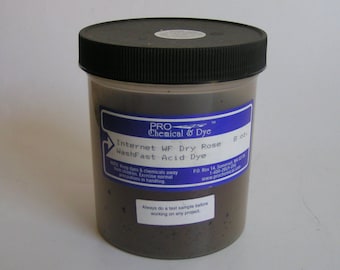 Dye Powder Protein DRY ROSE Wash Fast Acid Dye Pro Chemical and Dye LARGE 8 oz powder dye for wool silk fur feathers leather nylon fiber jar