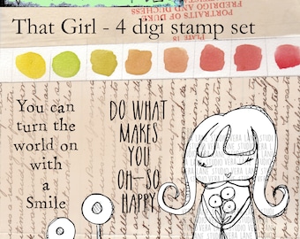 That Girl! Whisical girl digi stamp set - 4 images