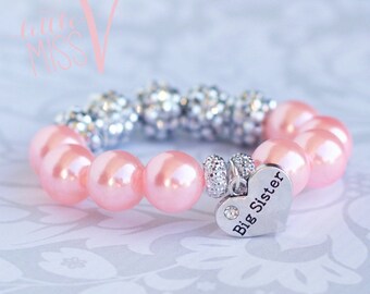 Super Sparkle Big Sister bracelet. Big sister gift. Little girl gift. Toddler bracelet. New baby gift. Big sister gift.