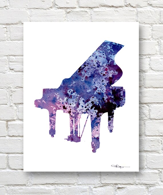 Piano Art Print Abstract Watercolor Painting Music Wall Piano Art Print Abstract Watercolor Painting Music Wall