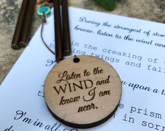 For a Mourning Heart Memorial wind chime Loss memoral garden custom gift under 20 for miscarriage, loss of parents, grandchild son, daughter