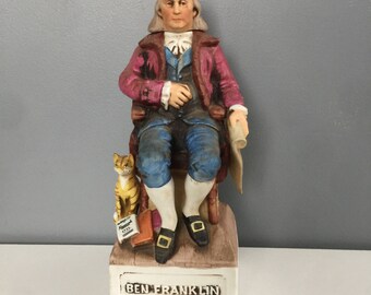 Vintage 1975 Porcelain American Ben Franklin Decanter McCormick Benjamin Franklin