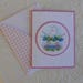 Cat in Flower Basket Handmade Greeting or Note Card