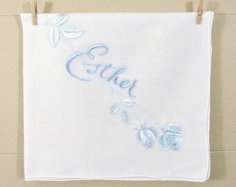 Esther Vintage Hankie / Personalized Esther Hankerchief / Esther Ladies Hankie