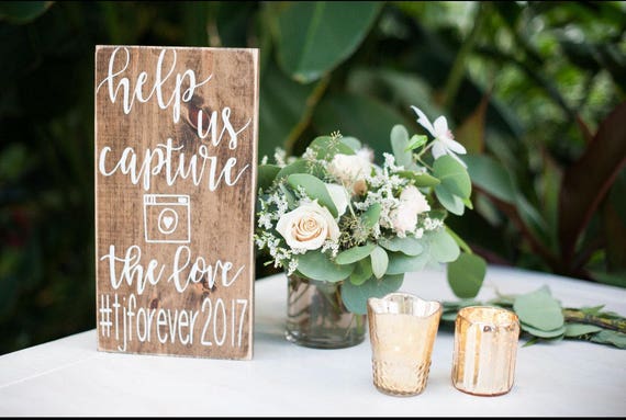 Wedding Hashtag Sign Wood Wedding Hashtag Sign Help Us