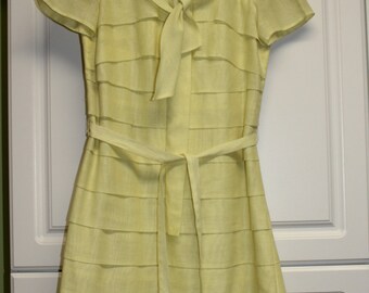 Vintage Betty Hartford Yellow Sheath Dress - spring, summer, luncheon wear,